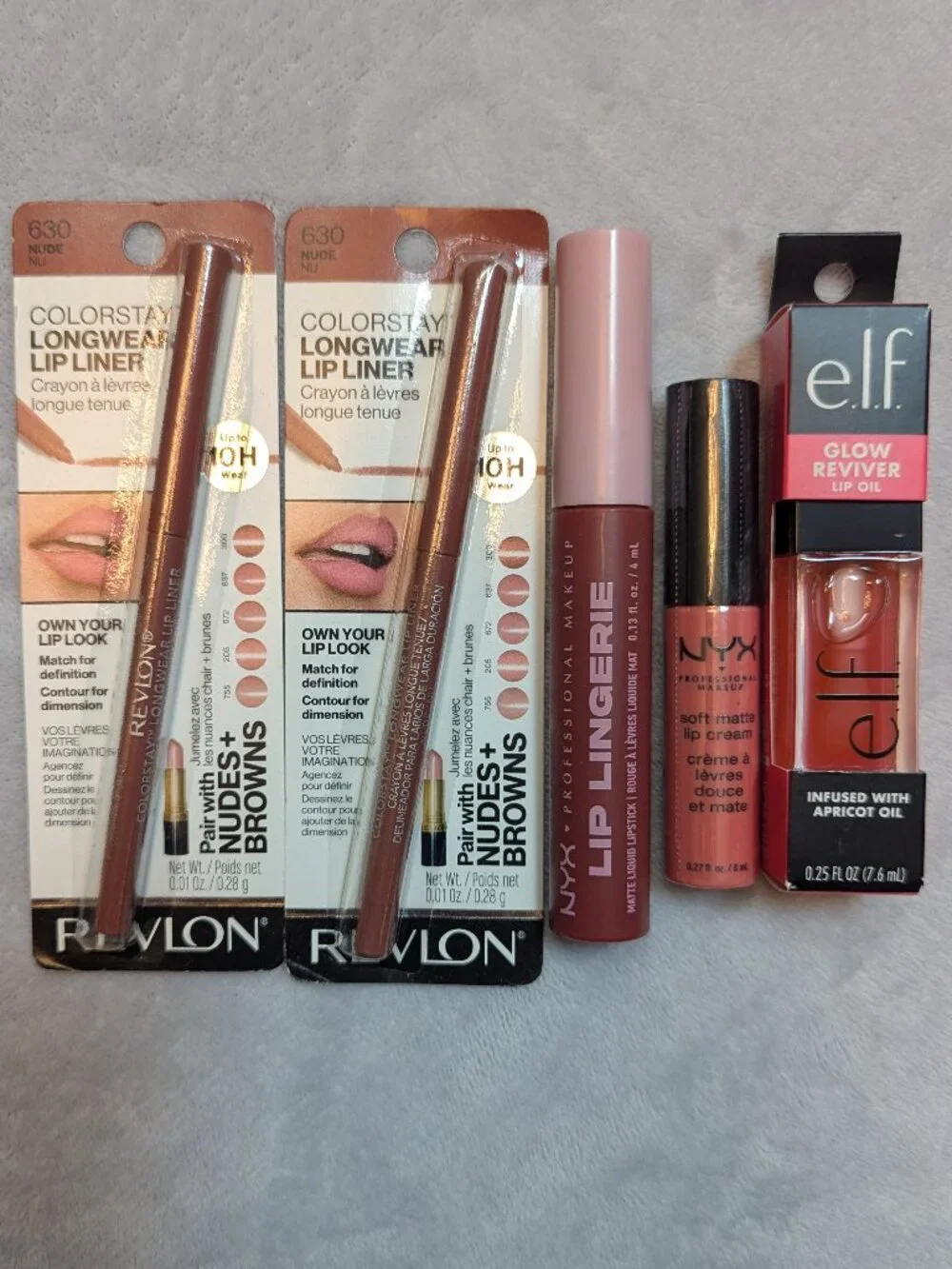 New Sealed Revlon NYX & e.l.f. Lip Bundle: Lip Liner, Lip Oil & Matte Lip Colors